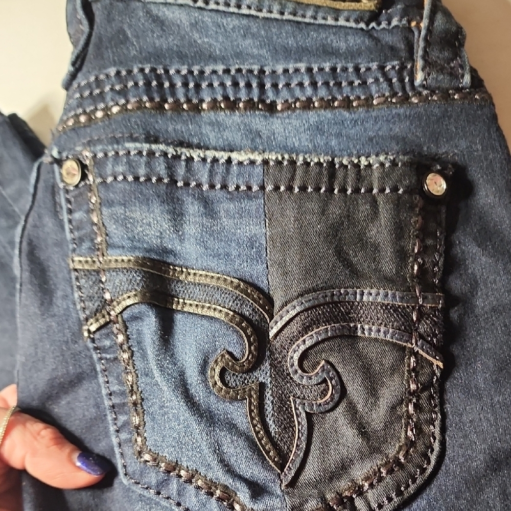Rock Revival Yasly Size 25 Skinny Embroidered Details